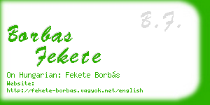 borbas fekete business card